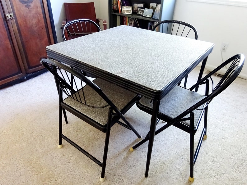Vintage Hampden Folding Card Table Chair Set Etsy