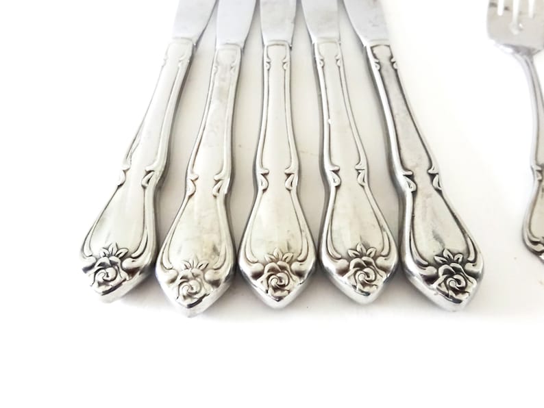 Rogers Arbor Rose / True Rose Teaspoons Stainless Glossy