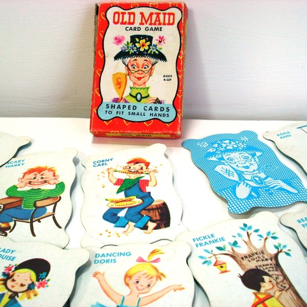 Vintage Old Maid Shaped Cards Card Game