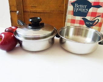 Vintage Lustre Craft Multi Core 5 Ply Small Medium Stainless-Steel Saucepan
