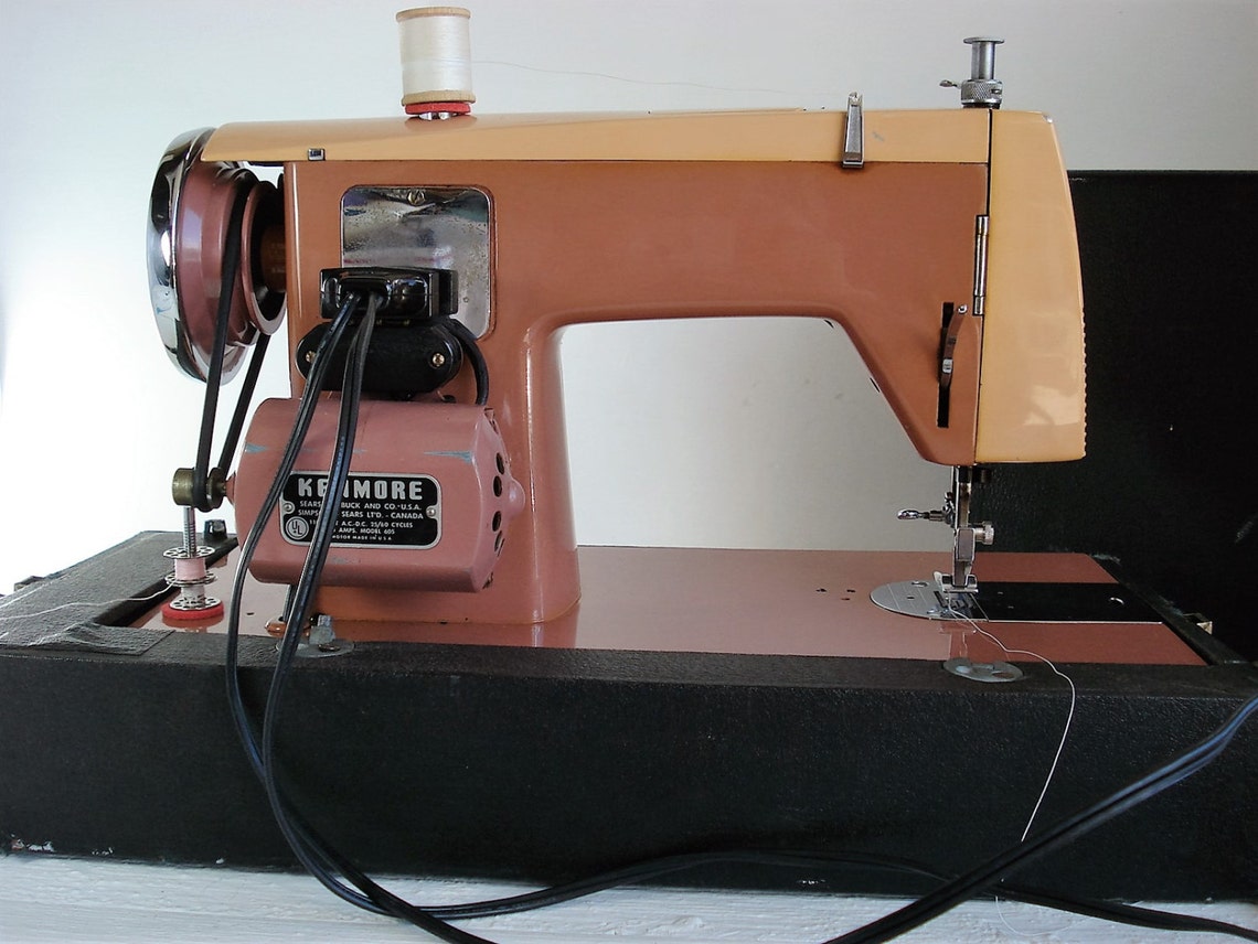 Vintage Sears Kenmore Pink 158 47 Sewing Machine Etsy