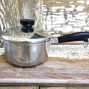 Vintage 1980s Revere Ware Aluminum Bottom Small 1 Quart Saucepan