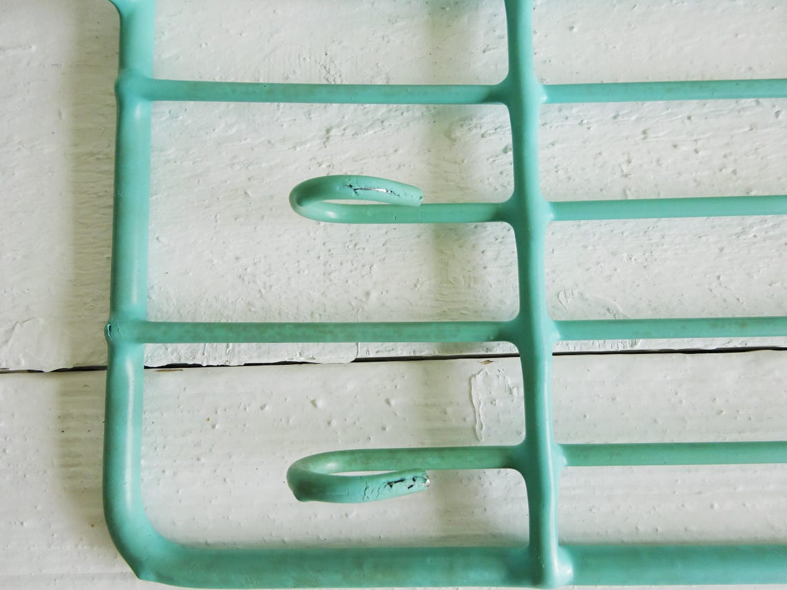 Vintage Turquoise Blue Vinyl Coated Metal Storage Dishware/dinnerware ...