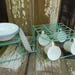Vintage Turquoise Blue Vinyl Coated Metal Storage Dishware/dinnerware ...