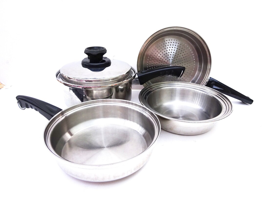 Vintage Lustre Craft Multi Core 5 Ply Saucepan Cookware Set Etsy