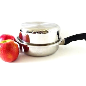 Vintage SaladMaster Stainless Steel Saucepan With Egg Poacher Insert