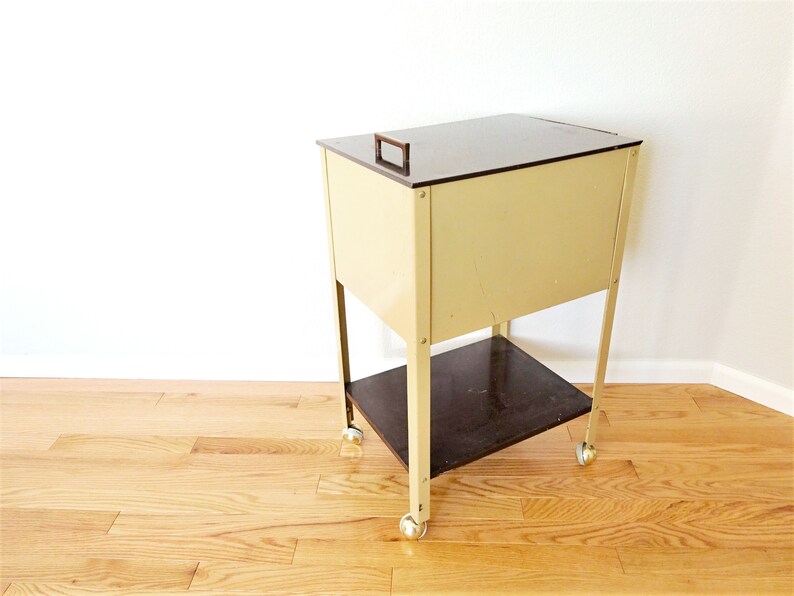 Vintage Wp Johnson Company Metal Rolling File Cabinet Etsy