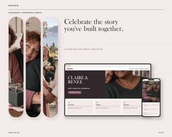 Done-for-You Anniversary Website | Story, Timeline & Vow Renewal Details | Custom Domain + 12-Month Hosting