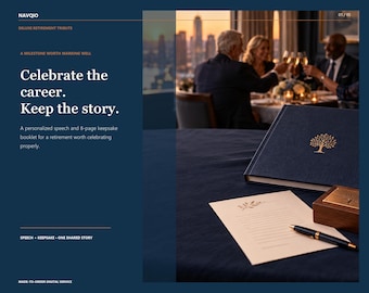 Turn a Career Into a Tribute | Retirement Speech + Keepsake Booklet | Personalized Gift