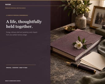 Everything You Need for the Tribute | Eulogy + Obituary + Delivery Cards | Personalized Memorial Bundle