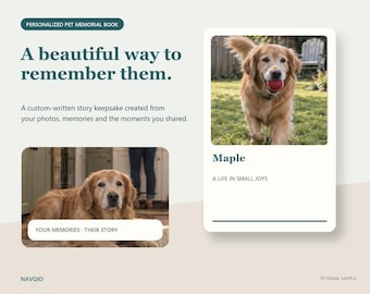 Your Pet’s Story, Beautifully Remembered | Personalized Pet Memorial Book | Digital Keepsake
