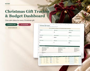 Christmas Gift Tracker Spreadsheet | Christmas Budget Planner, Holiday Gift Tracker & Printable Gift List
