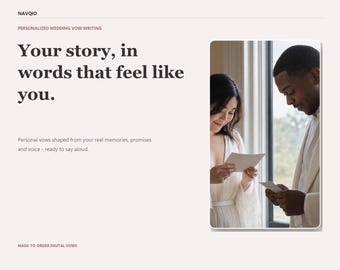 Your Story, Written Into Wedding Vows | Personalized Custom Vow Writing | Done for You