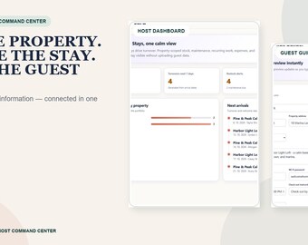 Vacation Rental Host System | Guest Guide Builder, Turnover, Cleaning, Restock & Maintenance Tracker