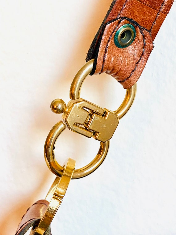 Vintage Brown Handmade Leather Shoulder Handbag, … - image 9