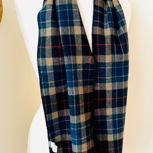 Vintage Plaid 100% Acrylic Scarf Made in Korea