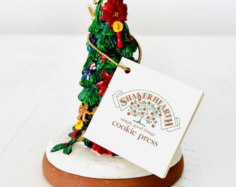 NWNB 1997 Shaker Hearth Christmas Tree Cookie Press Stamp Recipe Booklet, Vintage Christmas Cookie Mold, Cookie Press Mold