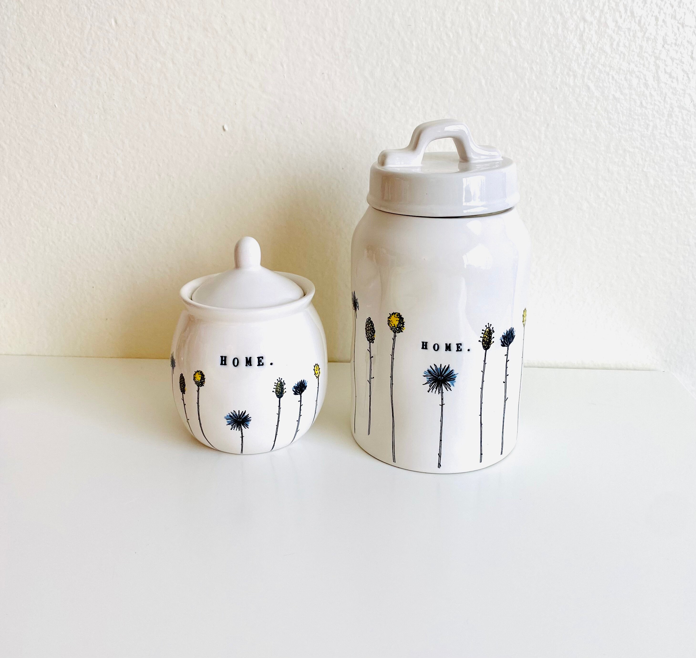 Vintage Rae Dunn Homeline Collection, Sugar Dish and Tall Canister  display picture 1