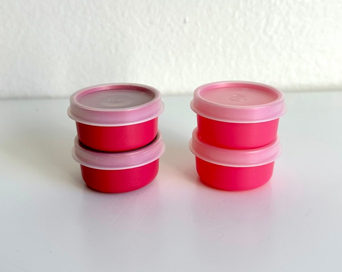 4 Vintage Tupperware Smidgets 1 Oz Mini Travel Containers Light & Hot Pink 1463 Etsy