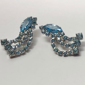 1940s Blue Silver Earrings PAT 1967965 vintage