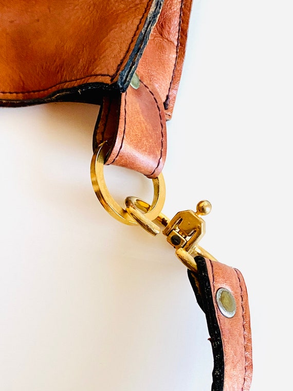 Vintage Brown Handmade Leather Shoulder Handbag, … - image 10