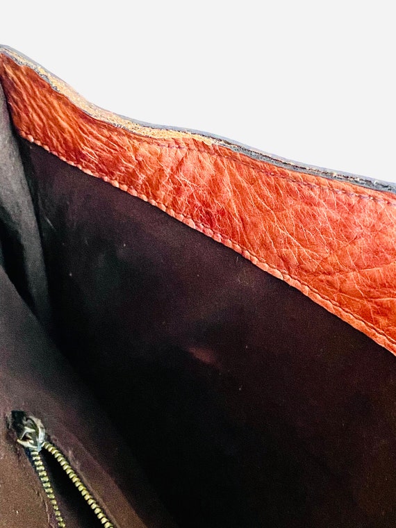 Vintage Brown Handmade Leather Shoulder Handbag, … - image 8