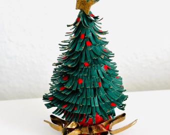 Vintage Victorian Metal Christmas Tree Ornament, Christmas Ornament, Metal Holiday Ornament