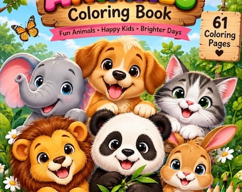 Cute Animals Coloring Book Printable PDF