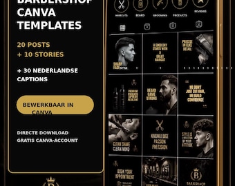 30 Barbershop Canva Templates
