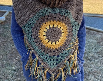 Sunflower Cowl Scarf Crochet Pattern