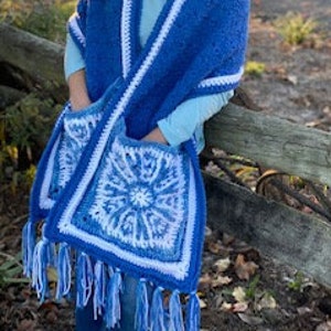 Snowflake Pocket Shawl Crochet Pattern