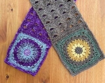 Double Sunflower Scarf Crochet Pattern