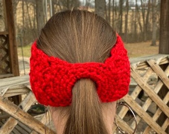 Ponytail Ear Warmers Crochet Pattern