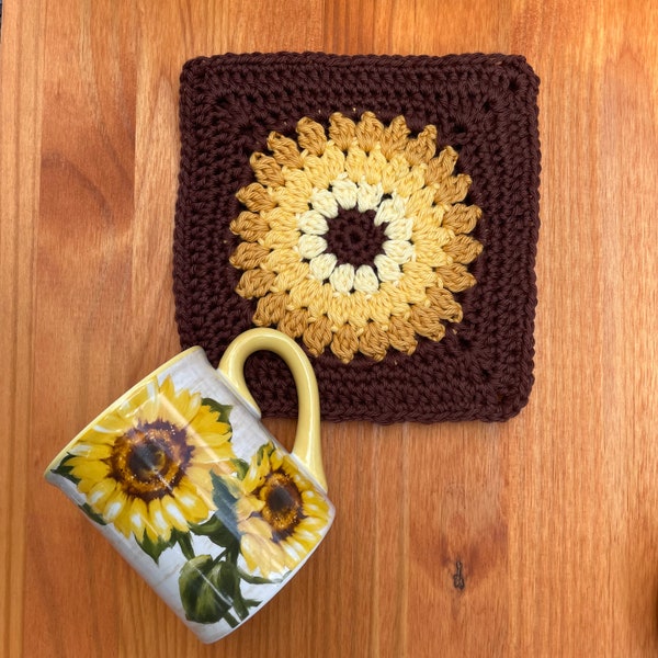 Boho Sunflower Trivet Crochet Pattern