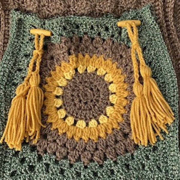 Sunflower Pocket Shawl Crochet Pattern