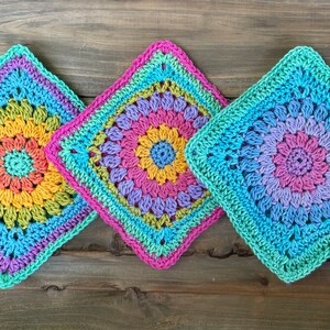 Boho Sunflower Trivets set of 3 in bright sunny sunshine flower colors