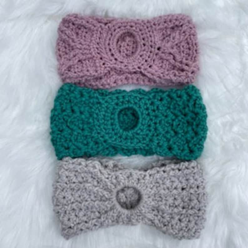 Ponytail Ear Warmer Collection Crochet Patterns image 1