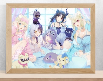 Hololive English Advent Vtuber Fuwamoco XL Deskmat Playmat - Etsy