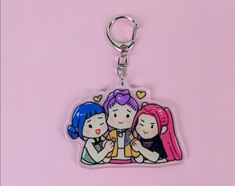 Llavero de doble cara de Saja Boys y Huntrix Demon Hunter