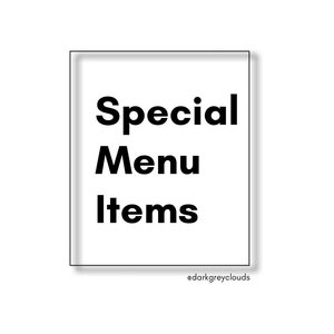Specjalne pozycje menu