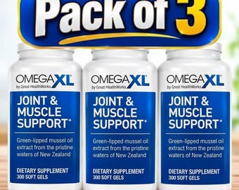 3 Packs of OmegaXL Triple Pack | Joint & Muscle Support 300 Gels Each Fast Shipping