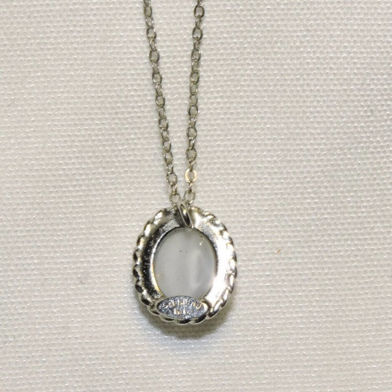 Sterling Natural Moonstone Mid-Century Retro Karen Lynne Oval Cabochon Necklace Bride Wedding Something Blue Bridesmaids Mother Daughter BFF