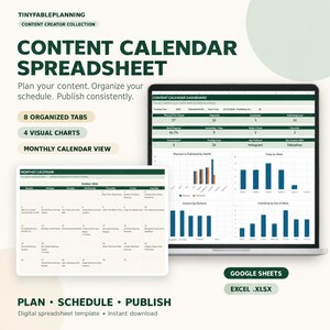Feuille de calcul de calendrier de contenu | Planificateur de médias sociaux pour Google Sheets et Excel