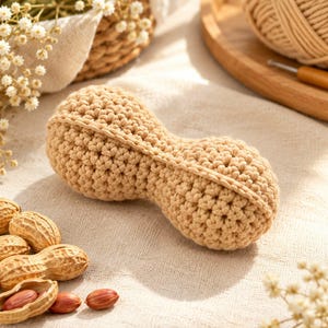 Beginner Crochet Peanut Amigurumi Pattern | Textured BLO Stitches (PDF Download)