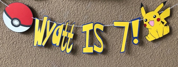 Pokemon Inspired Birthday Banner  Pokemon Party