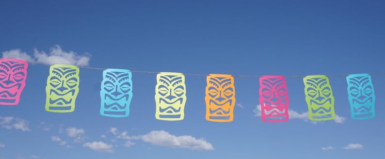 Tiki Party Garland Luau Party Banner