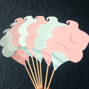 Cotton Candy Cupcake Toppers  Cotton Candy Party Theme