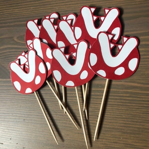 Piranha Plant Treat Toppers  Mario Bros Party Decorations  Super Mario Birthday Party