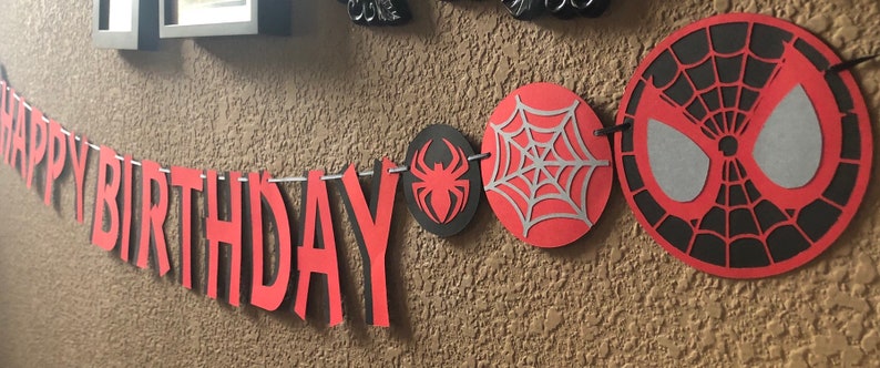 Spider-Man Inspired Party Banner Spiderman Birthday Party Spider-Verse Party image 3