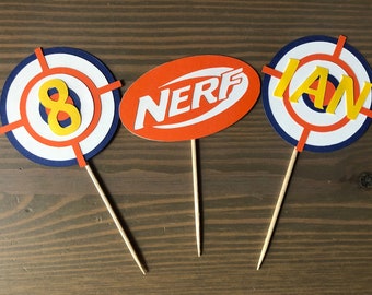 Nerf Inspired Treat Toppers  Nerf Birthday Party  Nerf Cupcakes